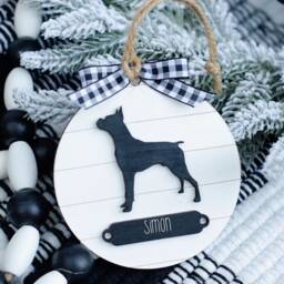 Farmhouse Christmas Ornament Boxer Dog - Gift For Owner Modern Holiday Decor Mom - thumbnail 3