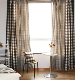 Linen Curtains For Living Room/Bedroom Curtains/Cafe Curtains/Bathroom Shower Curtain/Children Playroom Window Valance-Buffalo Check, Hergift - thumbnail 1