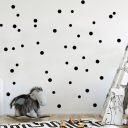 Gold Polka Dot Decals, Vinyl Black Decal, Gold Wall Two Inches Dots Vinyl, Metallic Decal - thumbnail 2