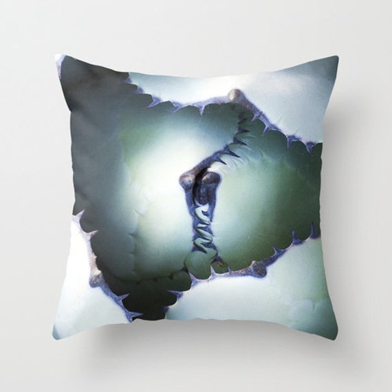 Cactus Pillow - Nature Case Southwestern Blue & Green 16x16 18x18 20x20 Cover - image 1