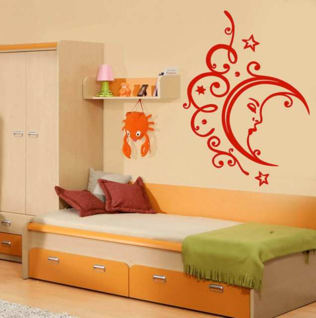 Wall Vinyl Decal Family Sleeping Moon Stars Clouds Relaxation Bedroom Decor - 2421Dn - image 1