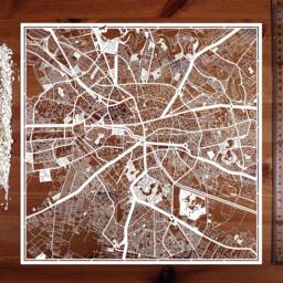 Paper Cut Map Bucharest 12??12 In. Art Ideal Gifts - thumbnail 1