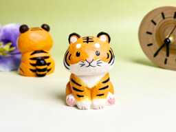 Custom Wooden Tiger Figurine, Hand-Carved Sculpture For Desktop Decor, Bookshelf Decor Lover, Christmas Gift, Home Art - thumbnail 1