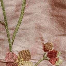Embroidered Silk Cushion Cover Set, Floral Watermelon Pillows - thumbnail 2