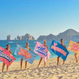 Personalized Retro Beach Towel Groovy Custom Name Bath Towel - thumbnail 3