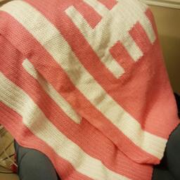 Pink Football Blanket. Blanket. Crochet Throw. Fan. Handmade Afghan. Wedding Gift - thumbnail 2
