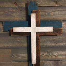 Unique 3-Tier Wooden Cross, Rustic Wood Decorative Crosses, Wall Decor, Unique Wall Crosses - thumbnail 3
