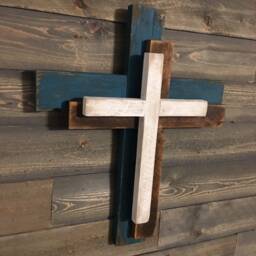 Unique 3-Tier Wooden Cross, Rustic Wood Decorative Crosses, Wall Decor, Unique Wall Crosses - thumbnail 2
