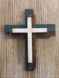 Unique 3-Tier Wooden Cross, Rustic Wood Decorative Crosses, Wall Decor, Unique Wall Crosses - thumbnail 1