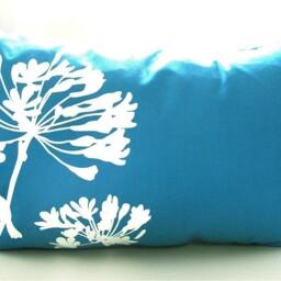 Sale-Teal Cardinal On Agapanthus Rectangle Pillow - thumbnail 3