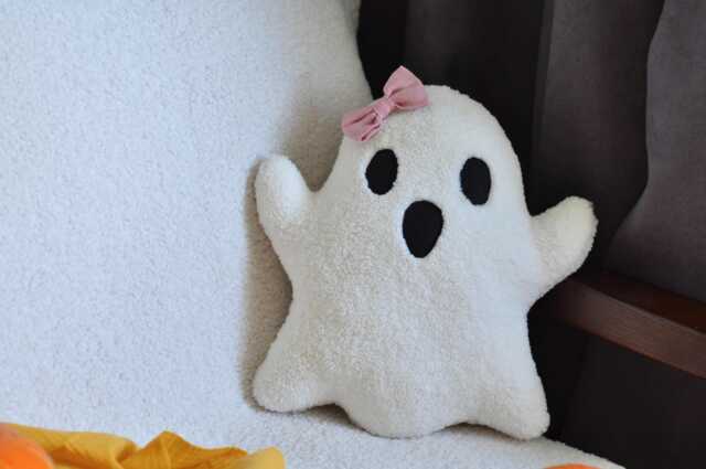 Ghost Pillow - Spooky Decor - Toy Girl Sherpa Christmas Party Pillows Fall Gift - image 1