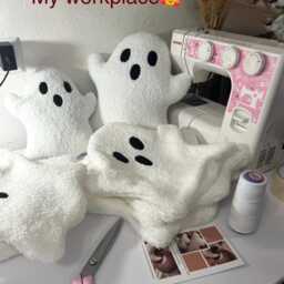 Ghost Pillow - Spooky Decor - Toy Girl Sherpa Christmas Party Pillows Fall Gift - thumbnail 4