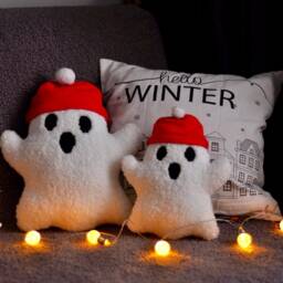 Ghost Pillow - Spooky Decor - Toy Girl Sherpa Christmas Party Pillows Fall Gift - thumbnail 2