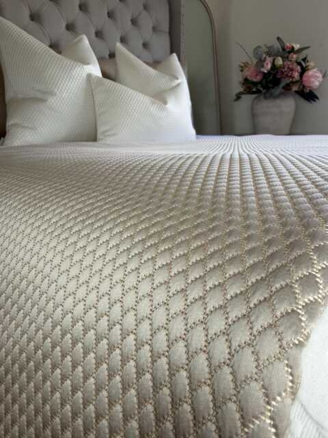 Elegant Adriana Taupe Bed Runner Luxury Throw Scarf For Double, King Super Bedding Sets - image 1
