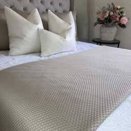 Elegant Adriana Taupe Bed Runner Luxury Throw Scarf For Double, King Super Bedding Sets - thumbnail 2