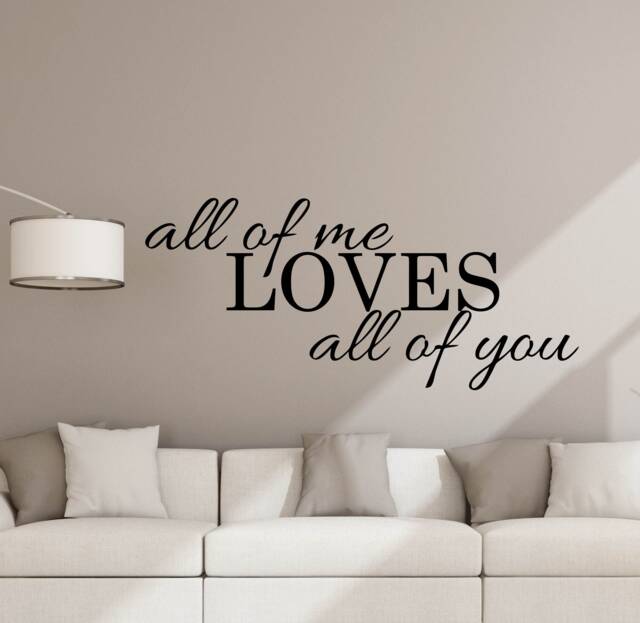 All Of Me Loves You Sign Wall Decal Love Poster Family Quote House Living Room Vinyl Sticker Gift Bedroom Decor Home Art 5-19 - image 1