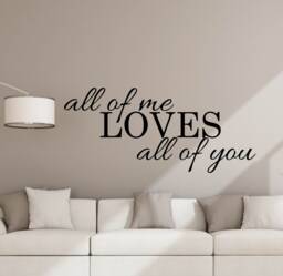 All Of Me Loves You Sign Wall Decal Love Poster Family Quote House Living Room Vinyl Sticker Gift Bedroom Decor Home Art 5-19 - thumbnail 1