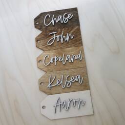 Personalized Stocking Tags - Wooden Name Christmas Labels Present Home Gifts - thumbnail 3