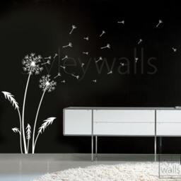 Dandelion Wall Decal, Wishes Home Sticker Decor, Blowing Away in Wind - thumbnail 3