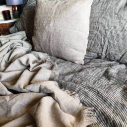 Raw Linen Pillowcase, Rustic Pillow Cover, Vintage Farmhouse King Queen Rough Textured Cover Case - thumbnail 2