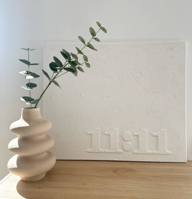 Custom Time/ Date Canvas- Textured Wall Art - 3D Canvas Nursery/ Bedroom/ Home D??cor. Made To Order - image 1