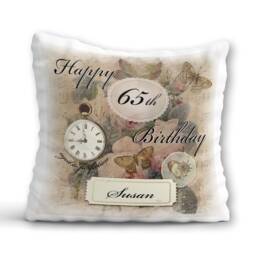 65Th Birthday Cushion Women Birthday Gift Cushion Her 65 Yearskeepsake Pillow Friend Sister Mum Aunt Auntie Nana Personalised Present - thumbnail 1