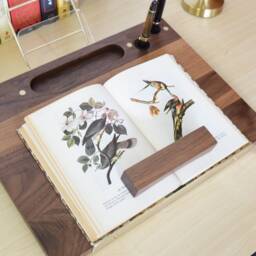 Writewell Portable Lap Desk - 2 Penwells - Right & Left/Miscellany Niche/Walnut Rollstop - thumbnail 3