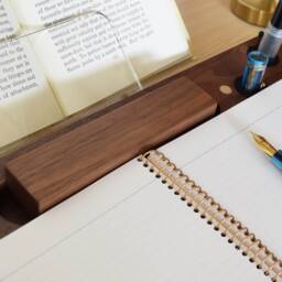 Writewell Portable Lap Desk - 2 Penwells - Right & Left/Miscellany Niche/Walnut Rollstop - thumbnail 2
