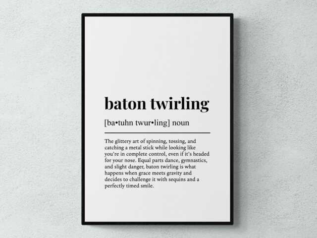 Baton Twirling Funny Definition Sport Gift Wall Art Print - image 1