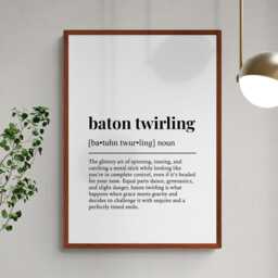 Baton Twirling Funny Definition Sport Gift Wall Art Print - thumbnail 2