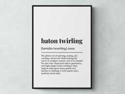 Baton Twirling Funny Definition Sport Gift Wall Art Print - thumbnail 1