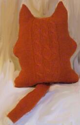 Stuffed Cat Kitten Plush Halloween Soft Cat -Throw Pillow Cushion Hand Knitted Kitty Stuffed Animal Catlover Gift - thumbnail 2