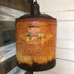 Vintage 5 Gallon Oil Can Pendant Light - thumbnail 2