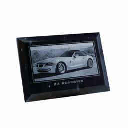 Personalized Black Marble 5x7 Portrait Plaque - Laser Engraved With Your Photo - thumbnail 1