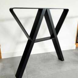Modern Steel Desk Legs, Contemporary Kitchen Table Legs For Wood Tabletop, Mr Aaaa 80.40, Set Of 2 - thumbnail 2