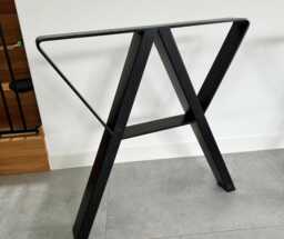 Modern Steel Desk Legs, Contemporary Kitchen Table Legs For Wood Tabletop, Mr Aaaa 80.40, Set Of 2 - thumbnail 1