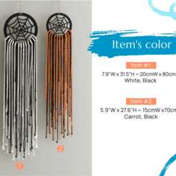Halloween Macrame Spiderweb Wall Hanging - Boho Spooky Decor For Entryway, Living Room Or Party Accent U15 - thumbnail 3