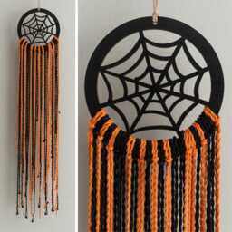 Halloween Macrame Spiderweb Wall Hanging - Boho Spooky Decor For Entryway, Living Room Or Party Accent U15 - thumbnail 1