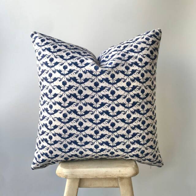 Navy Blue Off White Throw Pillow Cover , Ship Cushion Halloween Decor Nautical Euro Sham Lumbar Boat Custom Size - image 1