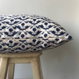 Navy Blue Off White Throw Pillow Cover , Ship Cushion Halloween Decor Nautical Euro Sham Lumbar Boat Custom Size - thumbnail 3
