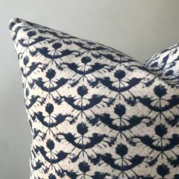Navy Blue Off White Throw Pillow Cover , Ship Cushion Halloween Decor Nautical Euro Sham Lumbar Boat Custom Size - thumbnail 2