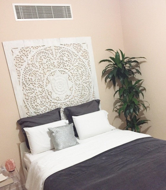 Queen Size Bed Bohemian Headboard Mandala Sculpture Lotus Flower Wooden Hand Craved Carving Teak Wood Art Panel Panels Wall Home Decor Thai - image 1