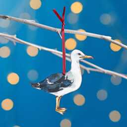 Sea Gull Christmas Tree Decoration, Birch Plywood Ornament, Animal Lover Gift, Festive Watercolour Art, Traditional Keepsake