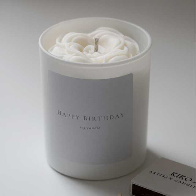 Flower Candle, Luxury Handmade Soy Candle Gift, Floral Rose Custom Birthday Anniversary Gift - image 1