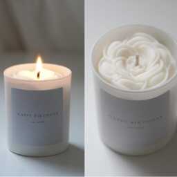 Flower Candle, Luxury Handmade Soy Candle Gift, Floral Rose Custom Birthday Anniversary Gift - thumbnail 3