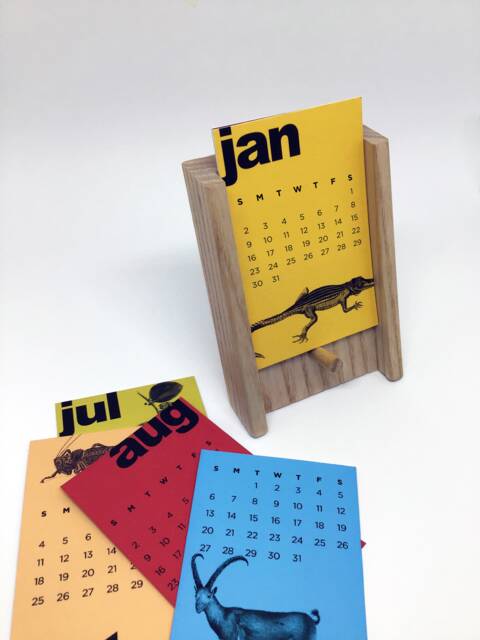 2026 Desktop Calendar With Oak Cradle , Mini Desk Calendar, Gift For Her, 2026, Animal Lover Him - image 1