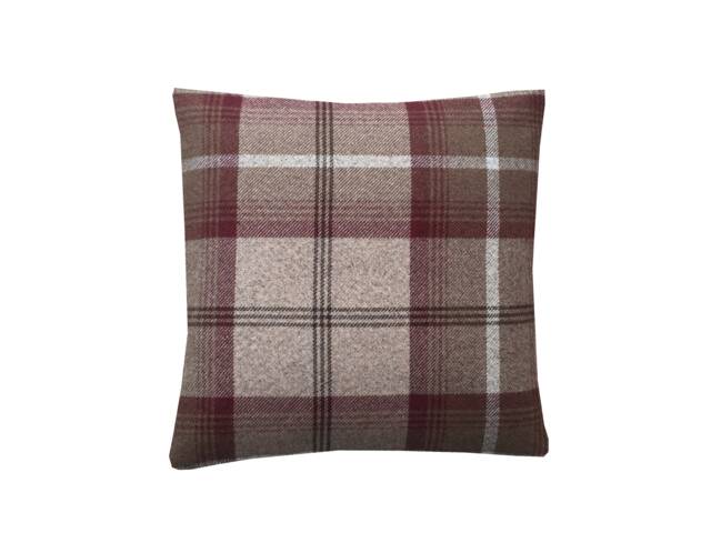 Handmade Balmoral Tartan Plaid Cushion Cover Heather Beige Wool Effect - image 1