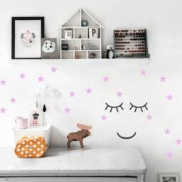 Star Wall Decal Grey, Set Of 35 2'' - 5 cm, White Sticker Stars Or Metallic Gold Decals, Peel & Stick, Kids-Room - thumbnail 4