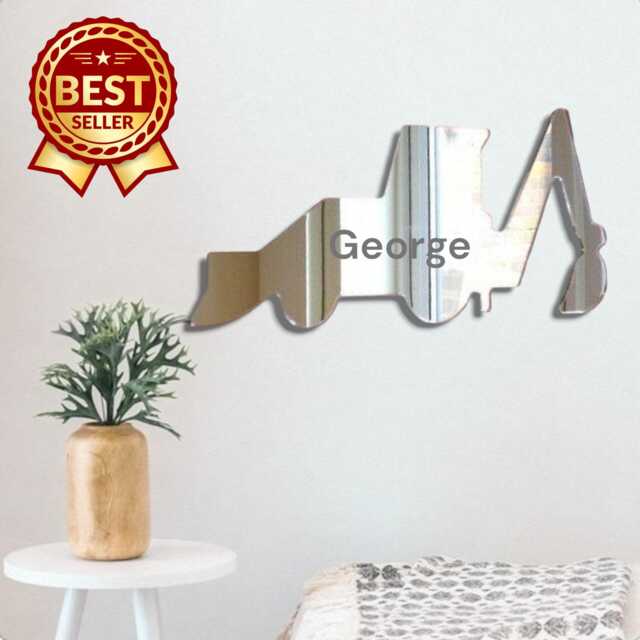 Digger Acrylic Mirror Wall Art Personalized Engraving, Custom Size - image 1