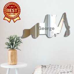 Digger Acrylic Mirror Wall Art Personalized Engraving, Custom Size